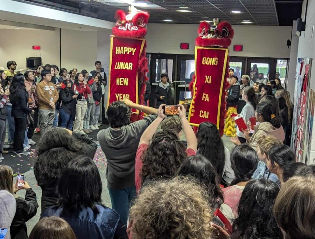 The lions towards the end of the dance